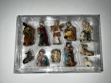 Vintage Dicksons CHNAT-709 Ornament Mini Nativity 11 Piece Set Christmas NEW