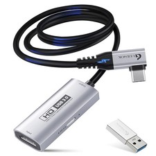 USB3.0 Video Capture Card for Streaming, PD100W, 90° USBC & Type C Adapter, 3...