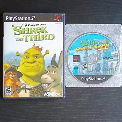 PS2 Shrek Dual Pack- 2 Games: Shrek The Third & Smash N' Crash Racing (Tested)