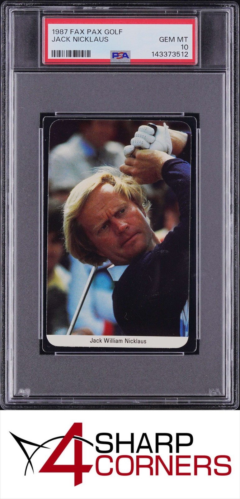 1987 FAX PAX GOLF JACK NICKLAUS HOF PSA 10