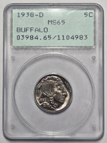 1938-D BUFFALO NICKEL (5C) PCGS MS 65 Certified Coin