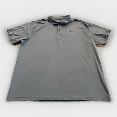 Under Armour Mens Gray 1/4 Button The Performance Polo Heat Gear Shirt Size XXL