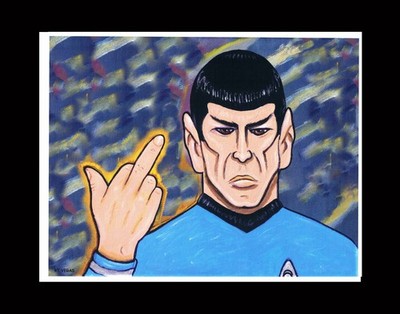 LIVE SHORT & SUFFER variant limited edition print signed STAR TREK SPOCK lowbrow