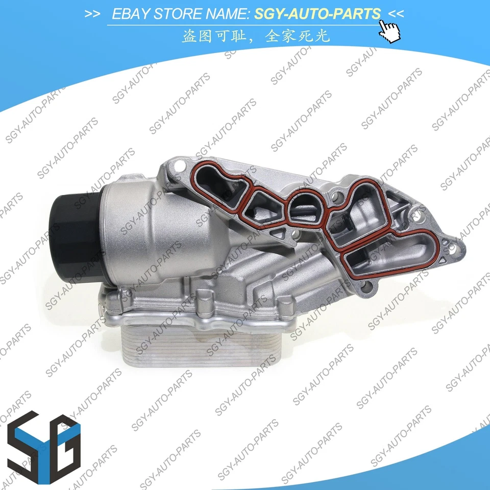 Carcasa de filtro de aceite mejorada OEM MAHLE con enfriador de aceite para Mercedes W203 X164 W164 Foto 3 de 4