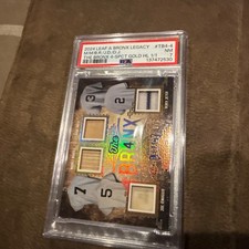 Mantle Jeter Ruth DiMaggio 2024 Leaf Bronx 4 Legacy Spec. Gold Holo 1/1 PSA NM 7