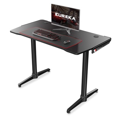 EUREKA ERGONOMIC 43 INCH CURVED GAMING DESK WITH MOUSE PAD ZX-I1-BK - BLACK