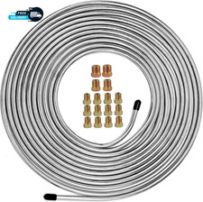 Brake Line Kit 25 Ft 1/4" - Upgraded Zinc-Coated Flexible Brake Tubing Roll