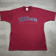 Vintage 90s Wilson Athletic Wear T-Shirt Men's XXL Boxy Fit Maroon Red USA Made