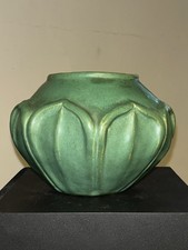 Mint Arts And Crafts Period Matte Green Grueby Style Student Piece Dated 1914