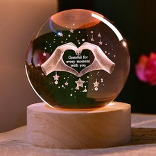 Heart Gift for Lovers Her Women 3D Crystal Ball Couple Gifts for Girls Valentine