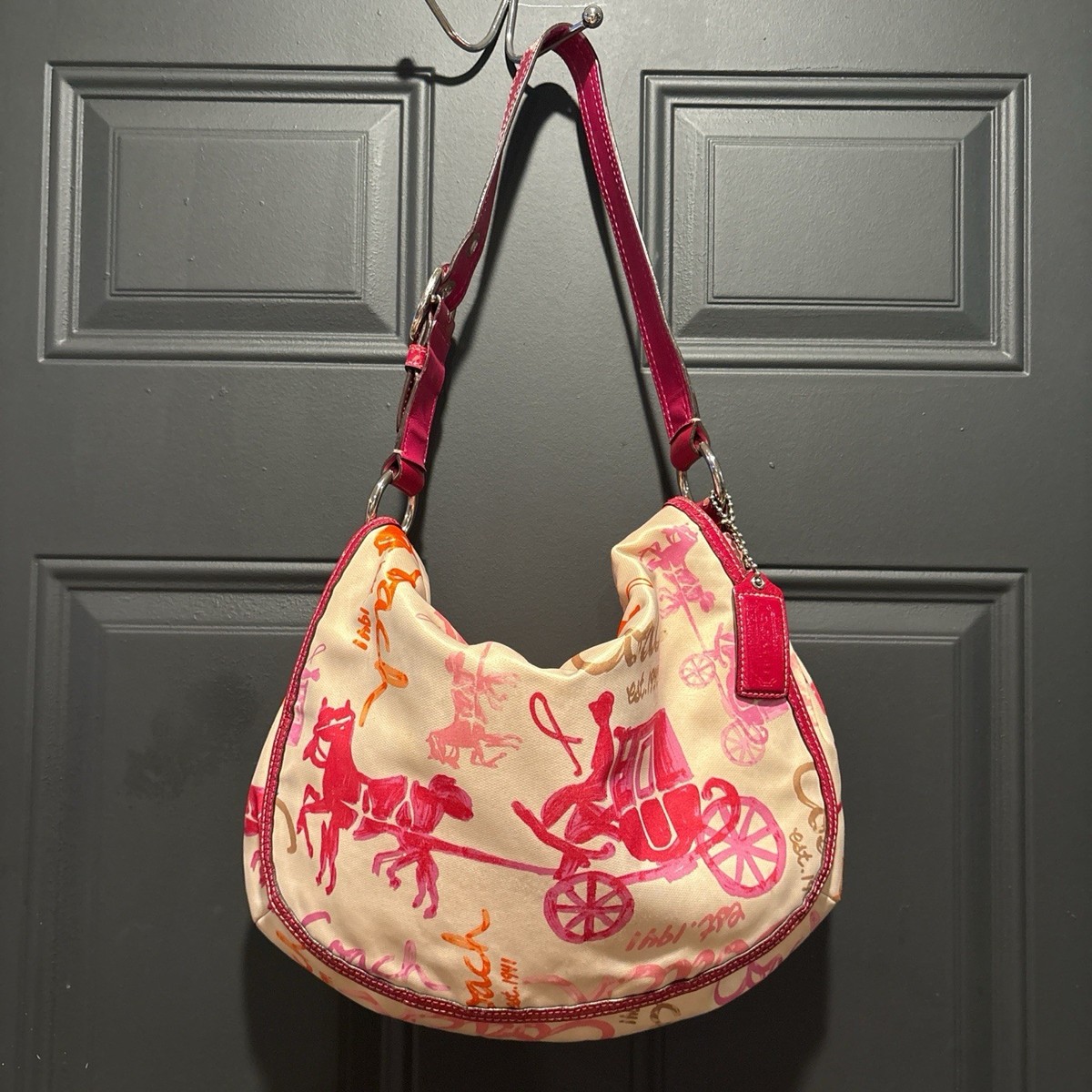 Coach Women's Pink Horse Carriage Shoulder Bag | eBay