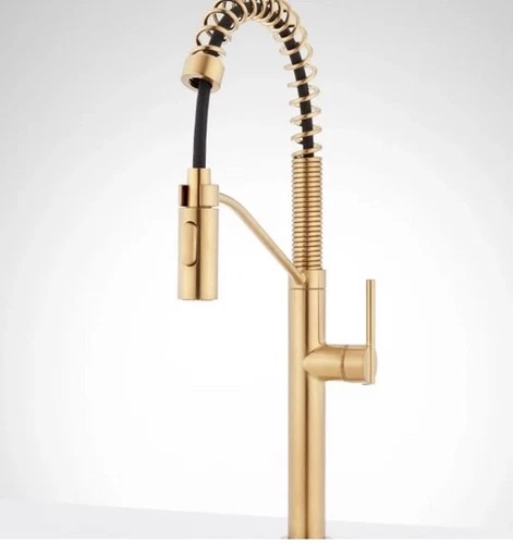 Signature Hardware SHXCEL107BG  Eiler Kitchen Faucet, Brushed Gold Pull Down - Picture 1 of 11