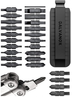 Galvanox 25PC Flat Bit Set for Leatherman   Double-Ended w/ Holder Included