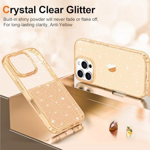 Custodia per iPhone 16 Plus Glitter, Trasparente Glitter Scintillante Lucido Bling Sparkle Carina - Foto 2 di 7