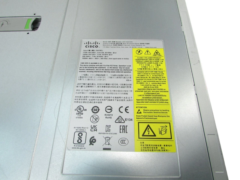 Cisco UCSC-C220-M5SX V03 1x Xeon Silver 4208 32GB RAM 2x 770WPSU 1U Server - Image 3 of 4