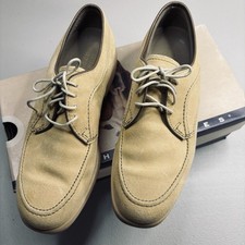 Vintage Hush Puppies 55038 Wayne Oxford Tan Suede Women's Size 8.5M With BOX