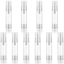 10Pcs Empty Airless Pump Bottles 10ML 9cm x 1.9cm / 3.54in x 0.75in, Squeeze