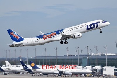 PHOTO  AEROPLANE EMBRAER 195LR (190-200LR) SP-LNB LOT POLISH AIRLINES (GRZESKI L