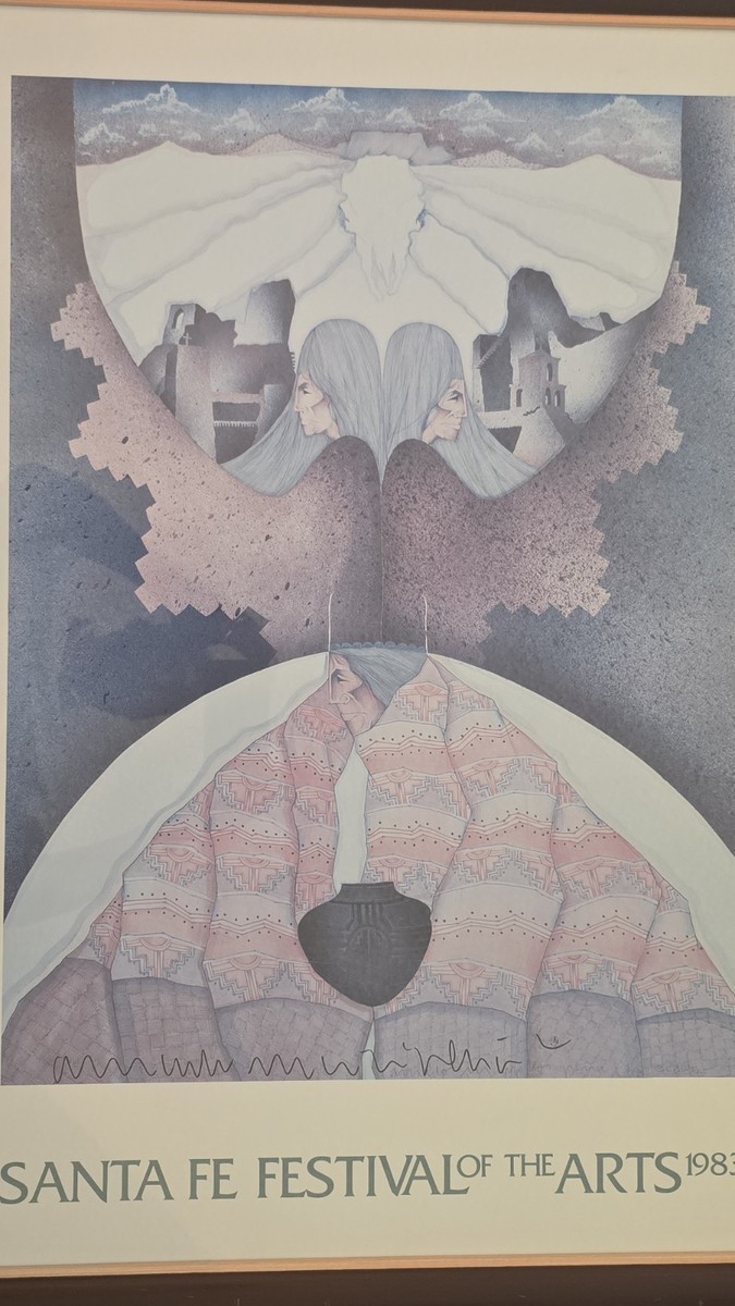 Rare 1983 Hand Signed AMADO PENA JR. Santa Fe Festival of the Arts
