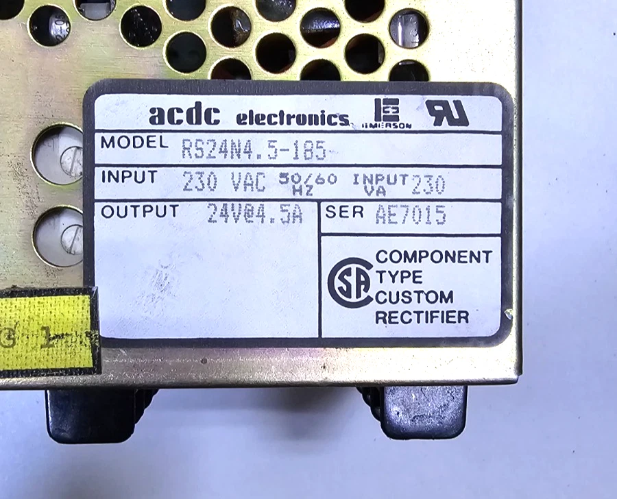 ACDC Electronics RS24N4.5-185 Power Supply – 230V AC Input, 24V DC @ 4.5A | USA - Image 2 of 4