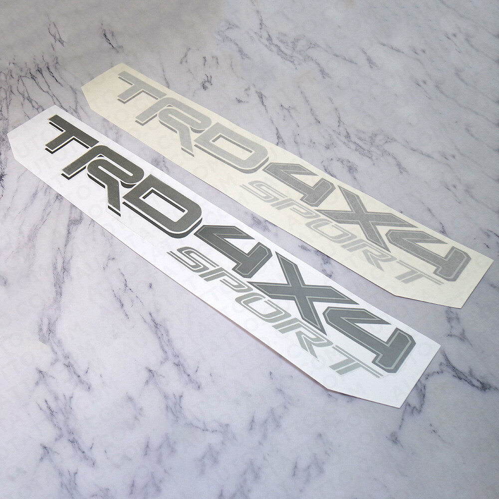 2x 3D TRD 4x4 Sport Dark Grey Pickup Side Bed Truck Logo Sticker