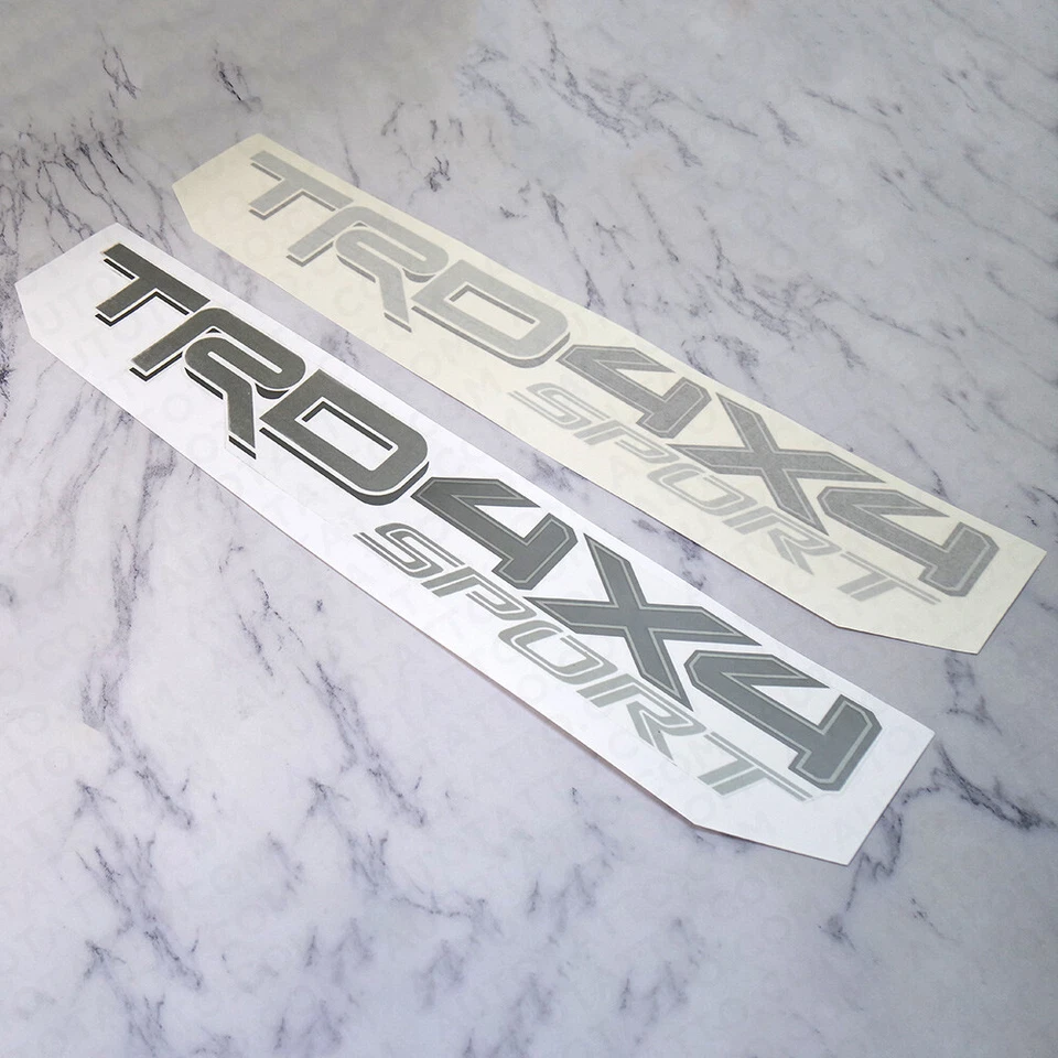 2x 3D TRD 4x4 deportivo gris oscuro camioneta plataforma lateral logotipo calcomanía limitada Foto 4 de 4