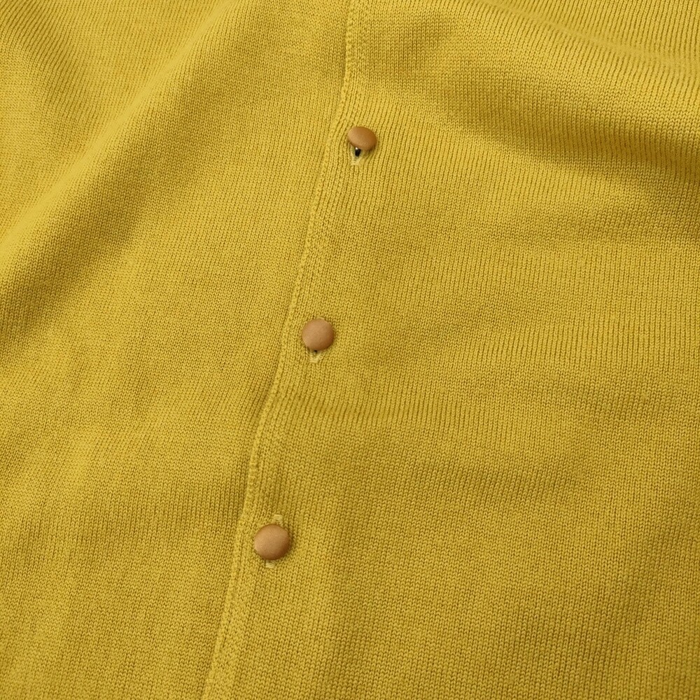GRANDMA MAMA DAUGHTER イエローロングカーディガン GRANDMA MAMA DAUGHTER Crew neck wool knit size 0 cardigan