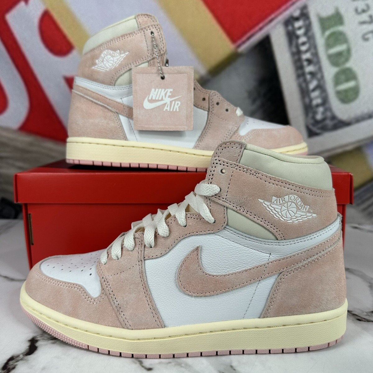 【Nike】WMNS AIR JORDAN 1 Retro High OG Size 8.5W - Jordan 1 Retro High OG Barbie Washed Pink 2023