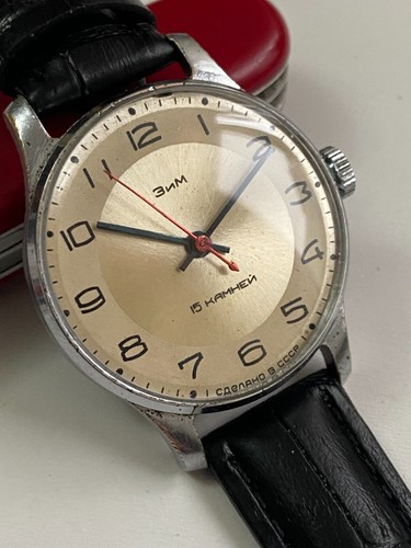 Vintage RARE Men POBEDA ZIM ЗИМ МCHZ KIROVA ZIM 15 JEWELS CCCP SOVIET WATCH - Picture 16 of 16