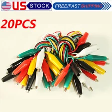 20 Pcs Electrical Jumper Cables Test Leads with Alligator Clips for Circuit