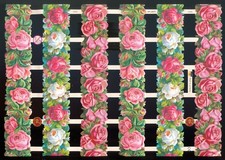 VICTORIAN STYLE DIE CUT PAPER SCRAPS FLORAL BORDERS ef7373 GERMANY