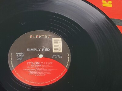 VG Simply Red   It's Only Love (1989) Elektra   0-66713, 12'', Vinyl, Single, US