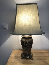 Lampe Asiatique En Bronze Argenté XIX