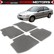 Fits 96-00 Honda Civic Gray Floor Mats Carpets Front & Rear 4PCS - Nylon
