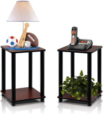 Side Table for Small Spaces Coffee Tray Sofa End Table Bedside Night Stand 2 Pcs