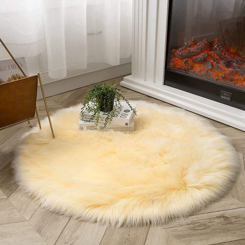 Latepis Faux Fur Sheepskin Area Rugs Soft Shaggy Carpet for Living Room Bedroom - Picture 116 of 219