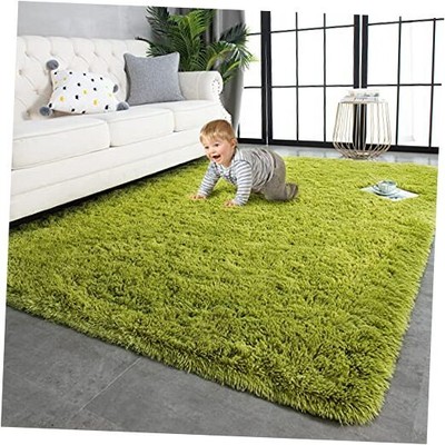 TWINNIS Super Soft Shaggy Rugs Fluffy Carpets Indoor Modern 9x12 Feet Green