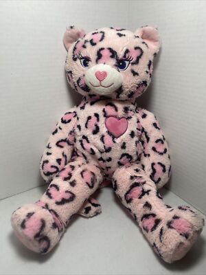 ♡pink_bear♡ Build a Bear Pink Leopard Pawfect Kitty Cat Plush 18