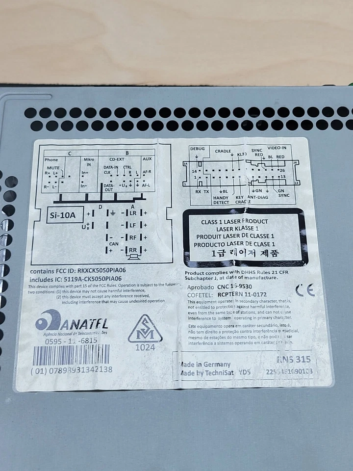 VW RNS 315 RNS315 CD Radio Navi Navigation Bluetooth Head Unit No Plugs - Image 2 of 4