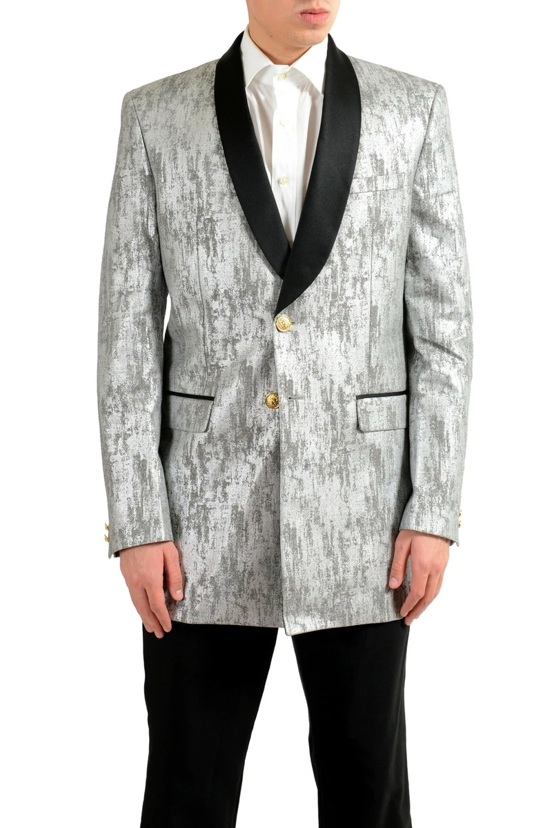 Silver velvet shop blazer mens