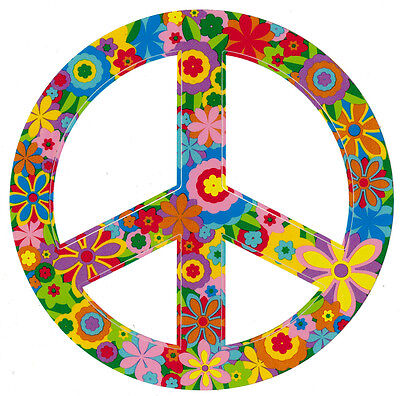 Daisy Flowers Peace Sign - Hippie Peace Symbol Window Art Sticker ...