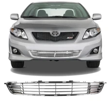Fits 2009-2010 Toyota Corolla LE CE Front Bumper Lower Chrome Grille Grill