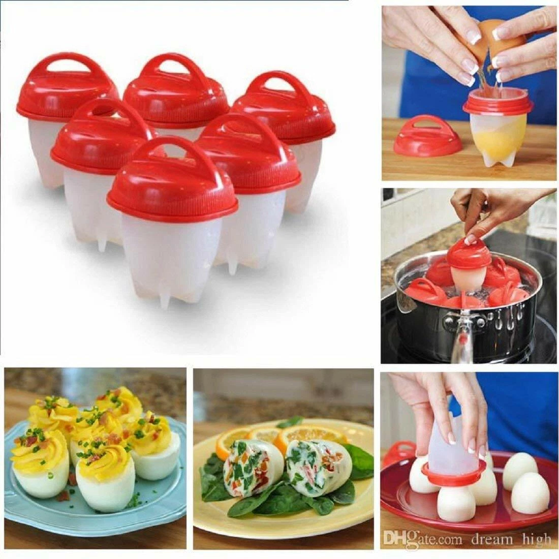 Silicone Egg Cooker Cup Maker Hard Boil Egg Mold Kitchen Divider