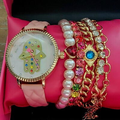 BETSEY JOHNSON *MYSTIC HAMSA EYE* WATCH W/BRACELETS BOXED  display picture 2