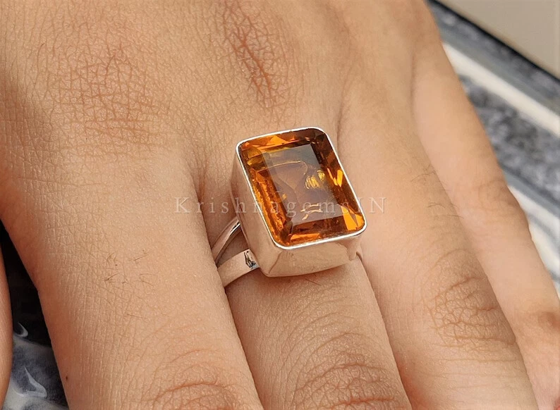 Teardrop citrine ring deals