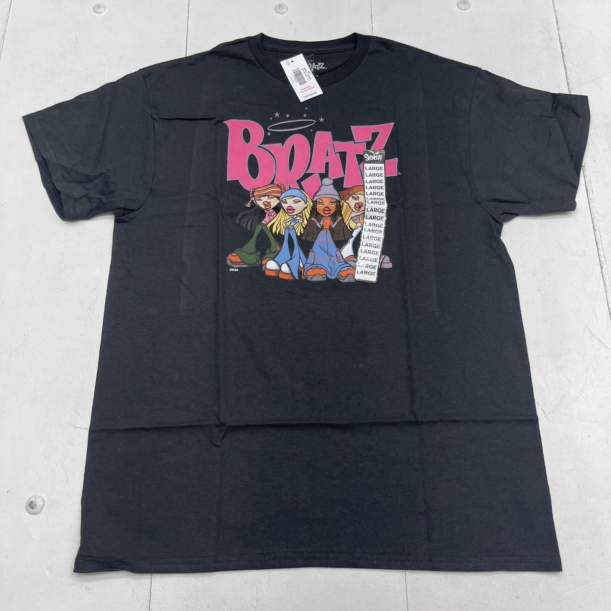 Bratz Black Graphic Short Sleeve T-Shirt Adult Size Large Bratz Black Graphic Short Sleeve T-Shirt Adult Size Large