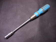 alter Hazet Steckschl&uuml;ssel 420-08 / Holzgriff blau / socket wrench