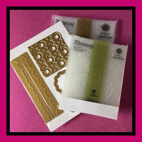 Anna Griffin / Cuttlebug LOVELY IMPRESSIONS Dies & Set of 8 Folders 💕 ***NEW