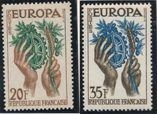 TIMBRE FRANCE 1122/1123** Europa 1957