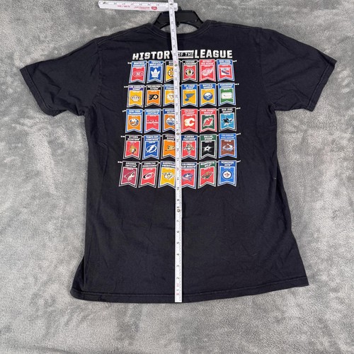 Reebok NHL History of the League T-Shirt Black Size L Hockey Logos Graphic Tee - Picture 5 of 5